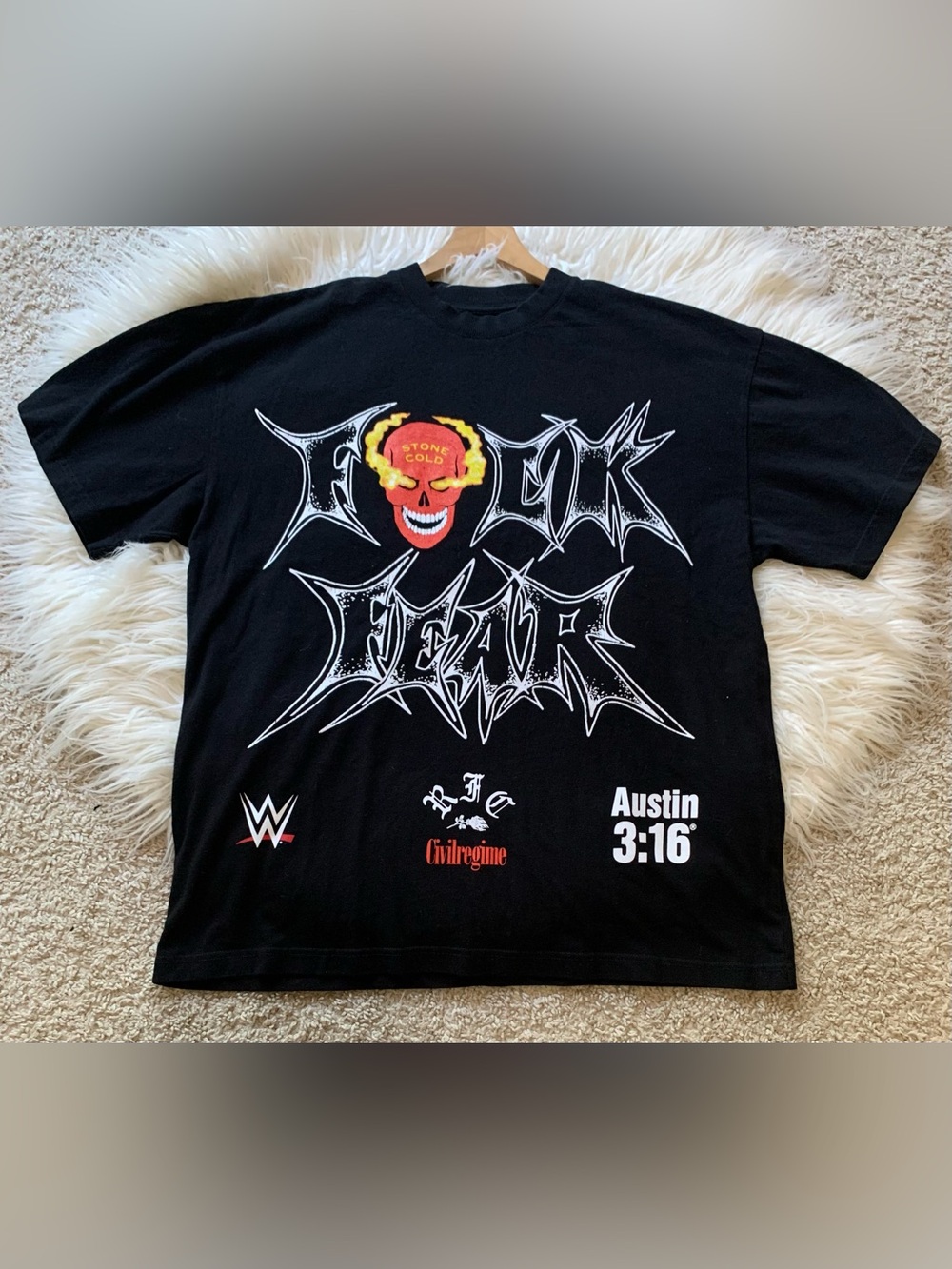 Civil Regime WWE Stone Cold Steve Austin 3:16 T-Shirt Black Red Size Medium